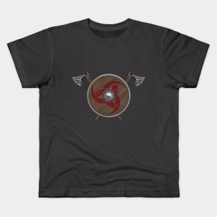 Viking Shield & Axes red Kids T-Shirt